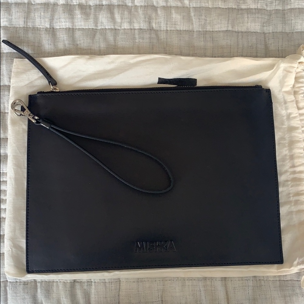 Black Mishka envelope clutch